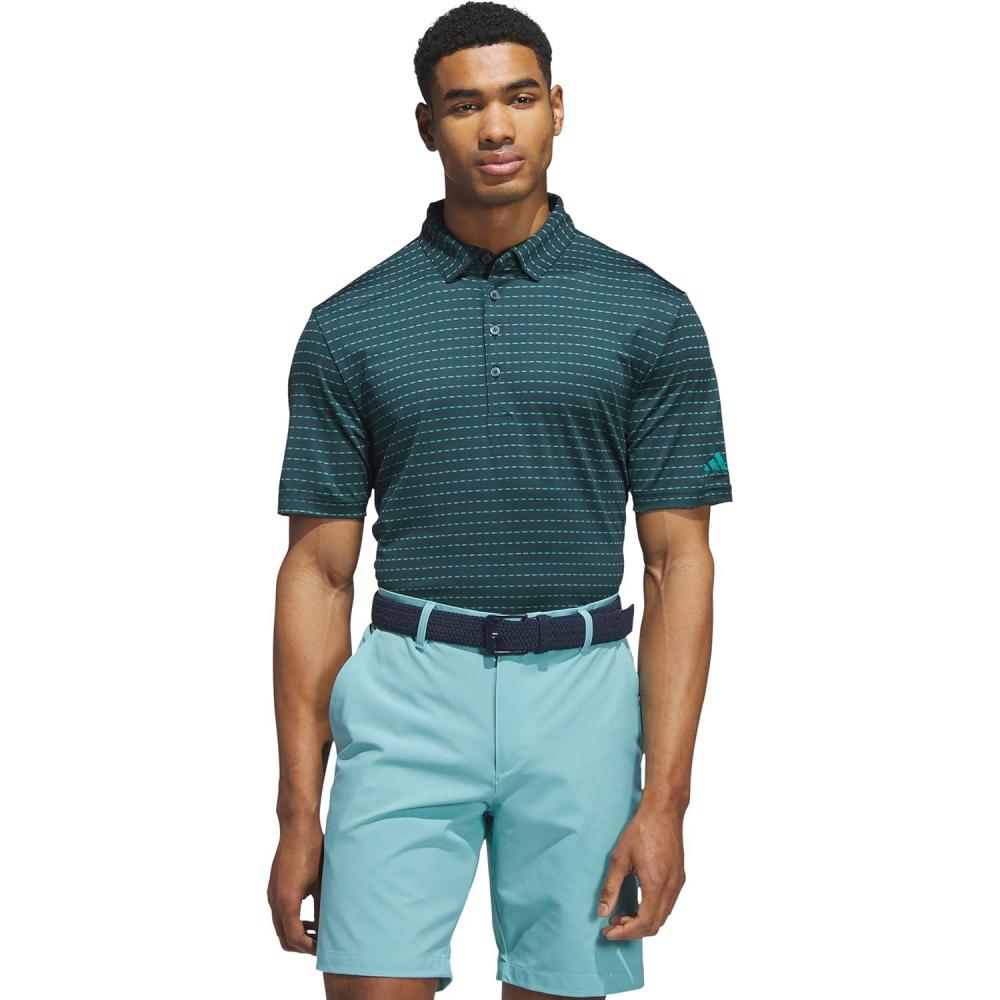 image:imageadidas Mens Ultimate365 Dash Stripe Polo ShirtAurora IvyPure Teal