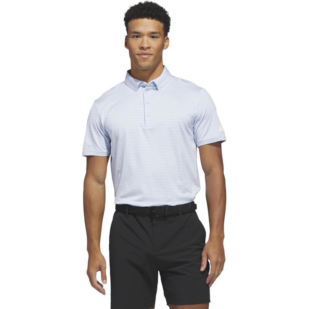 image:imageadidas Mens Ultimate365 Dash Stripe Polo ShirtCrystal Sky White