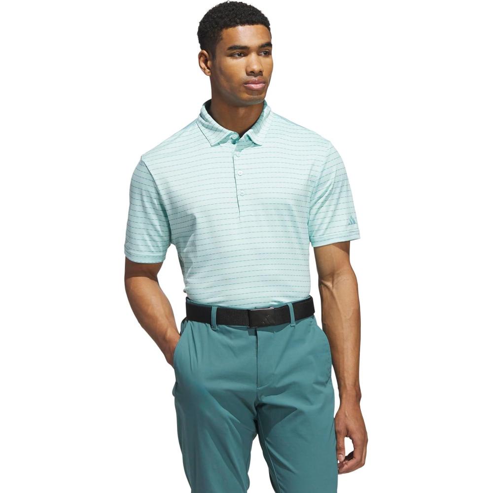 image:imageadidas Mens Ultimate365 Dash Stripe Polo ShirtSemi Flash AquaMint Tone
