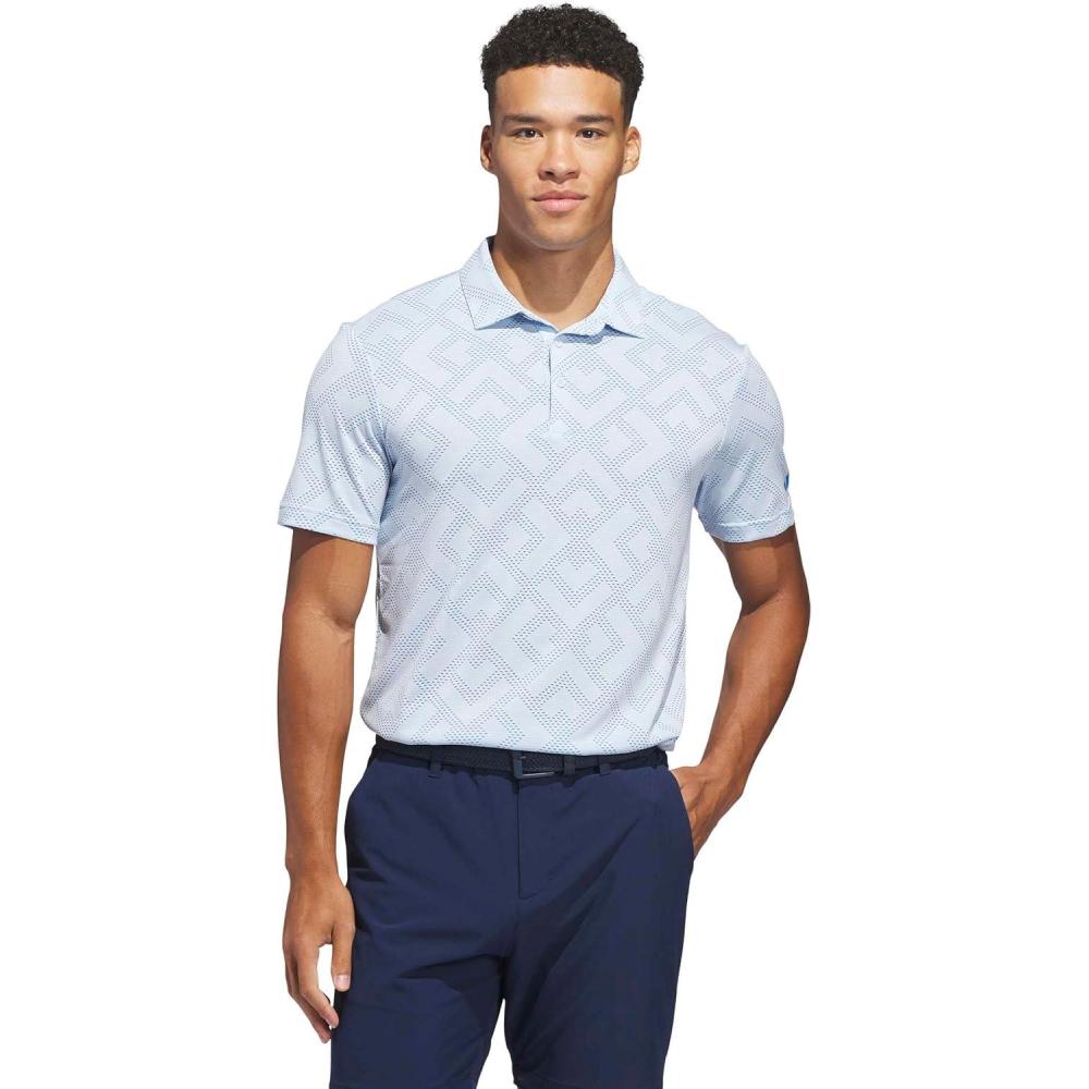 image:imageadidas Mens Ultimate365 Jacquard Climacool Polo ShirtCrystal Sky Lucid Ray Blue