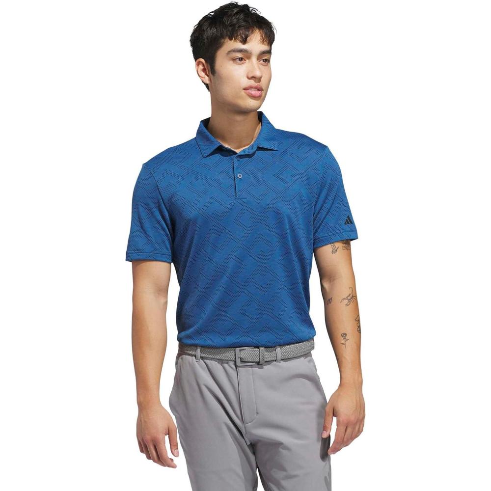 image:imageadidas Mens Ultimate365 Jacquard Climacool Polo ShirtDusky Petrol Black