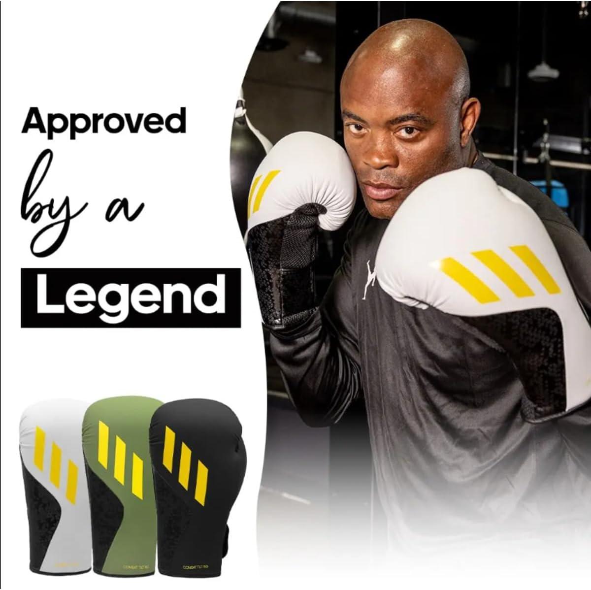 image:imageAdidas x Anderson Silva Tilt150 Boxing Gloves Premium PU Shell Enhanced Wrist Support Optimal Punch Alignment for Men Women Kids Boxing Kickboxing MMA Punching Gloves MMA GlovesOrbit GreenBlackYellowCamo