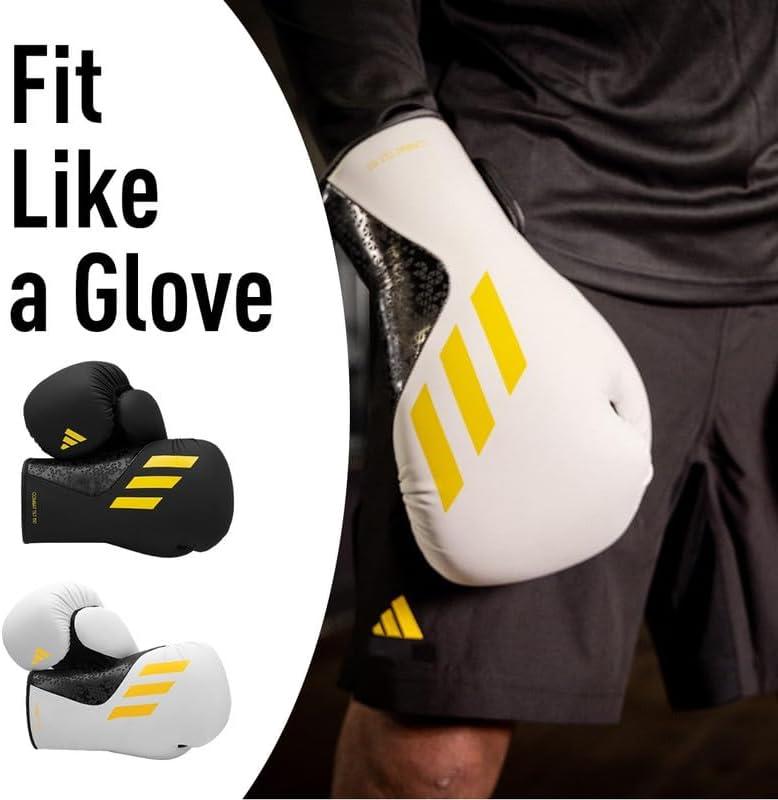 image:imageAdidas x Anderson Silva Tilt150 Boxing Gloves Premium PU Shell Enhanced Wrist Support Optimal Punch Alignment for Men Women Kids Boxing Kickboxing MMA Punching Gloves MMA GlovesBlackBlackYellowCamo