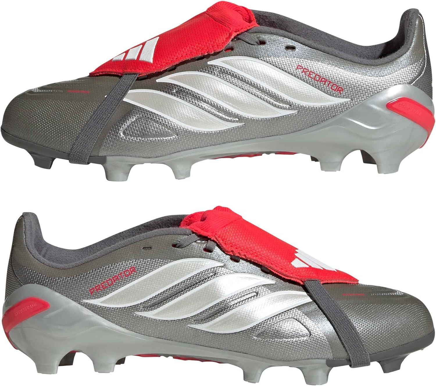 image:imageadidas Kids League Predator FoldOver Tongue Firm GroundIron MetallicZero MetallicLucid Red