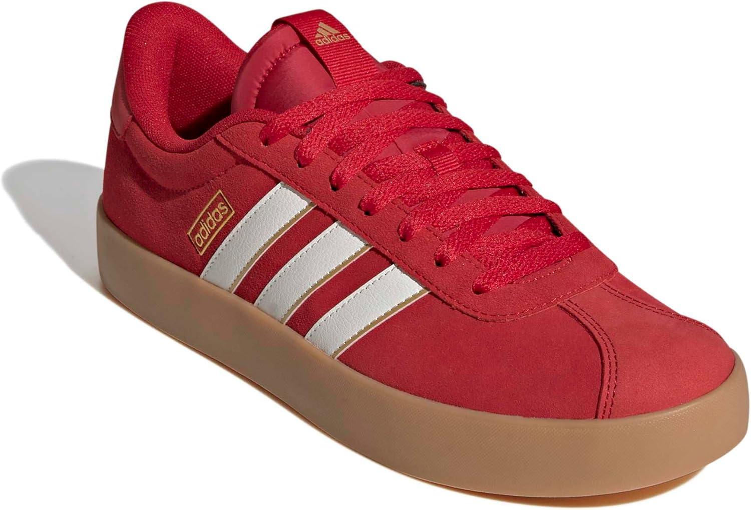 image:imageadidas Mens VL Court 30 SneakersBetter ScarletWhiteGold Metallic
