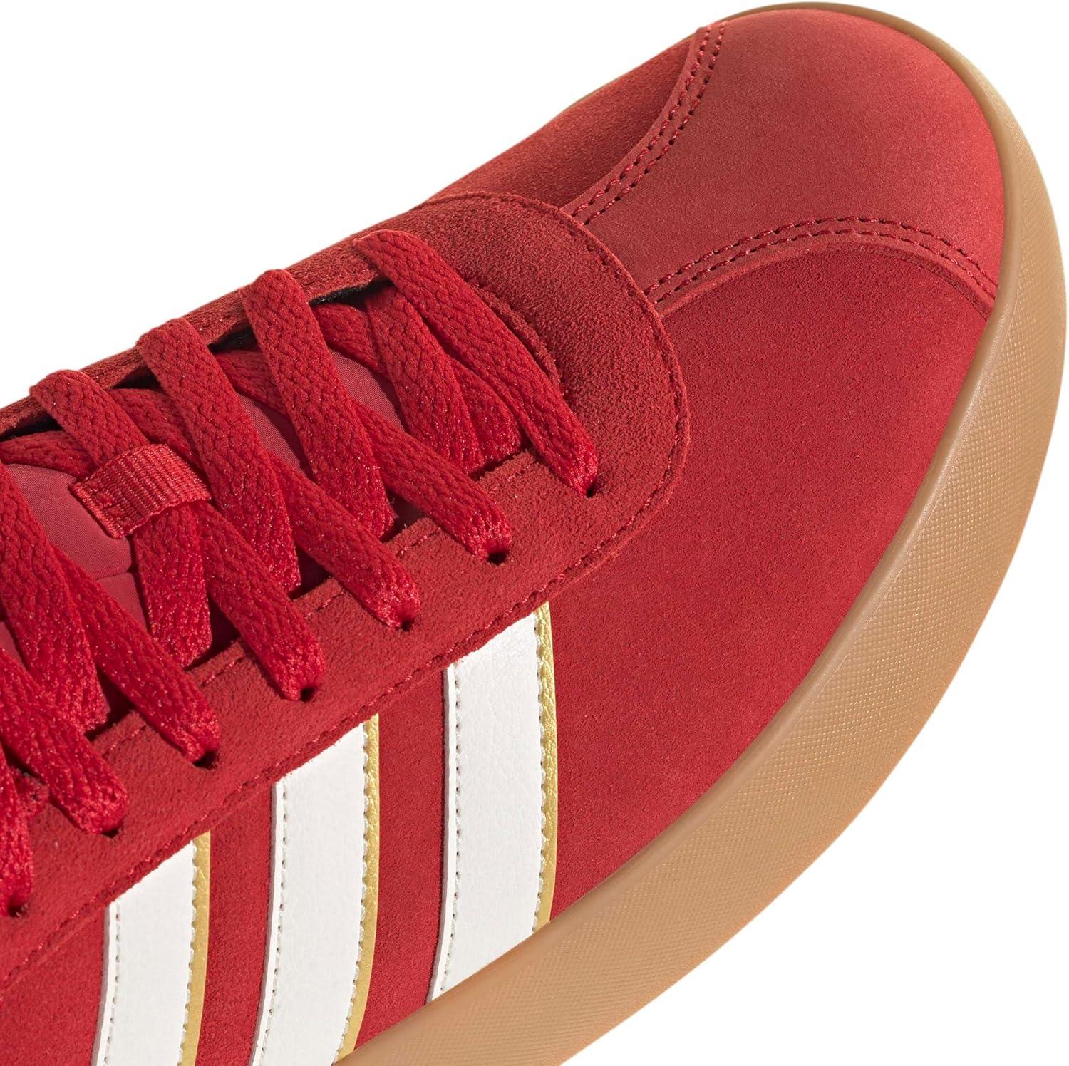 image:imageadidas Mens VL Court 30 SneakersBetter ScarletWhiteGold Metallic