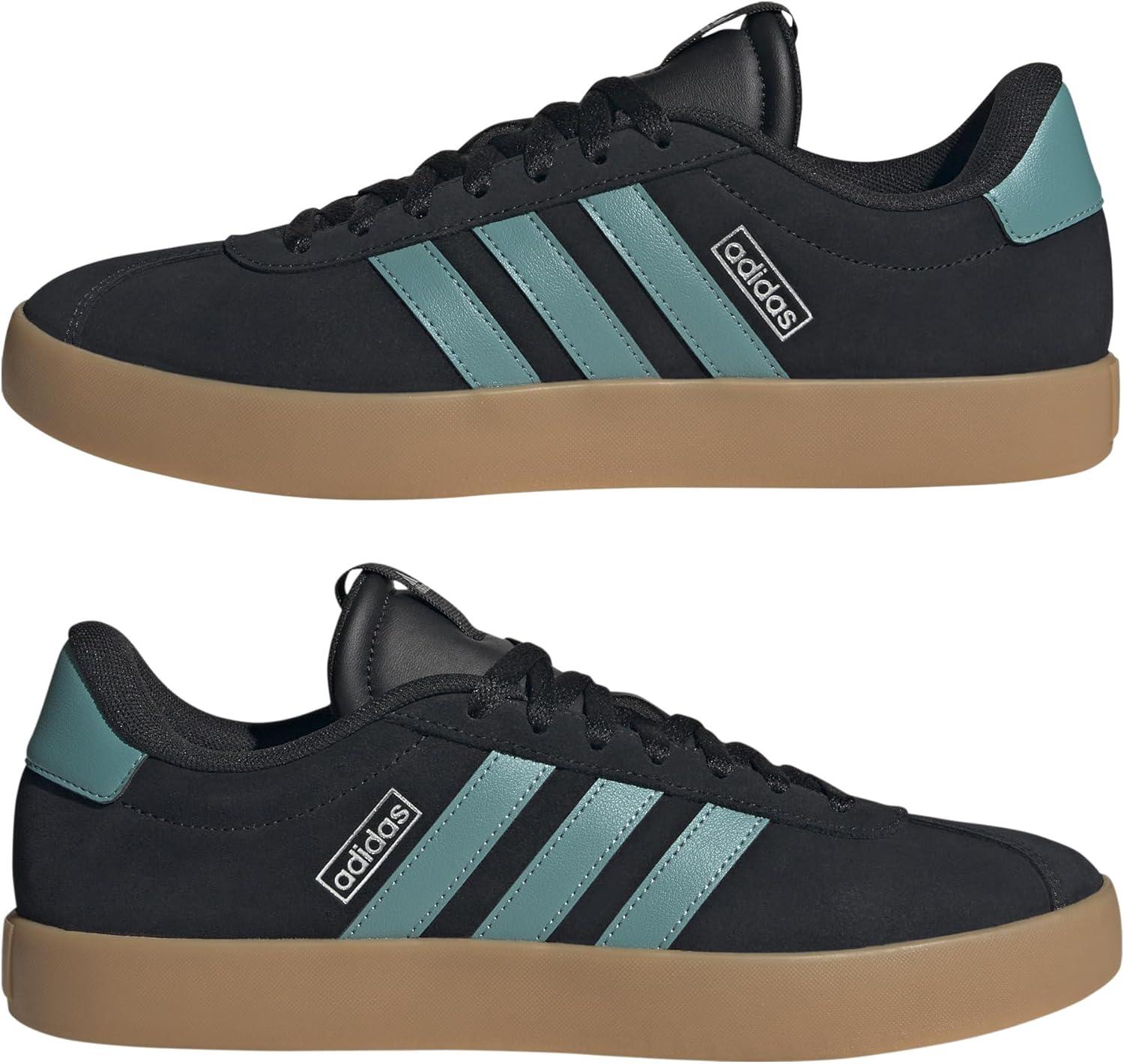 image:imageadidas Mens VL Court 30 SneakersBlackPowder TealSilver Metallic