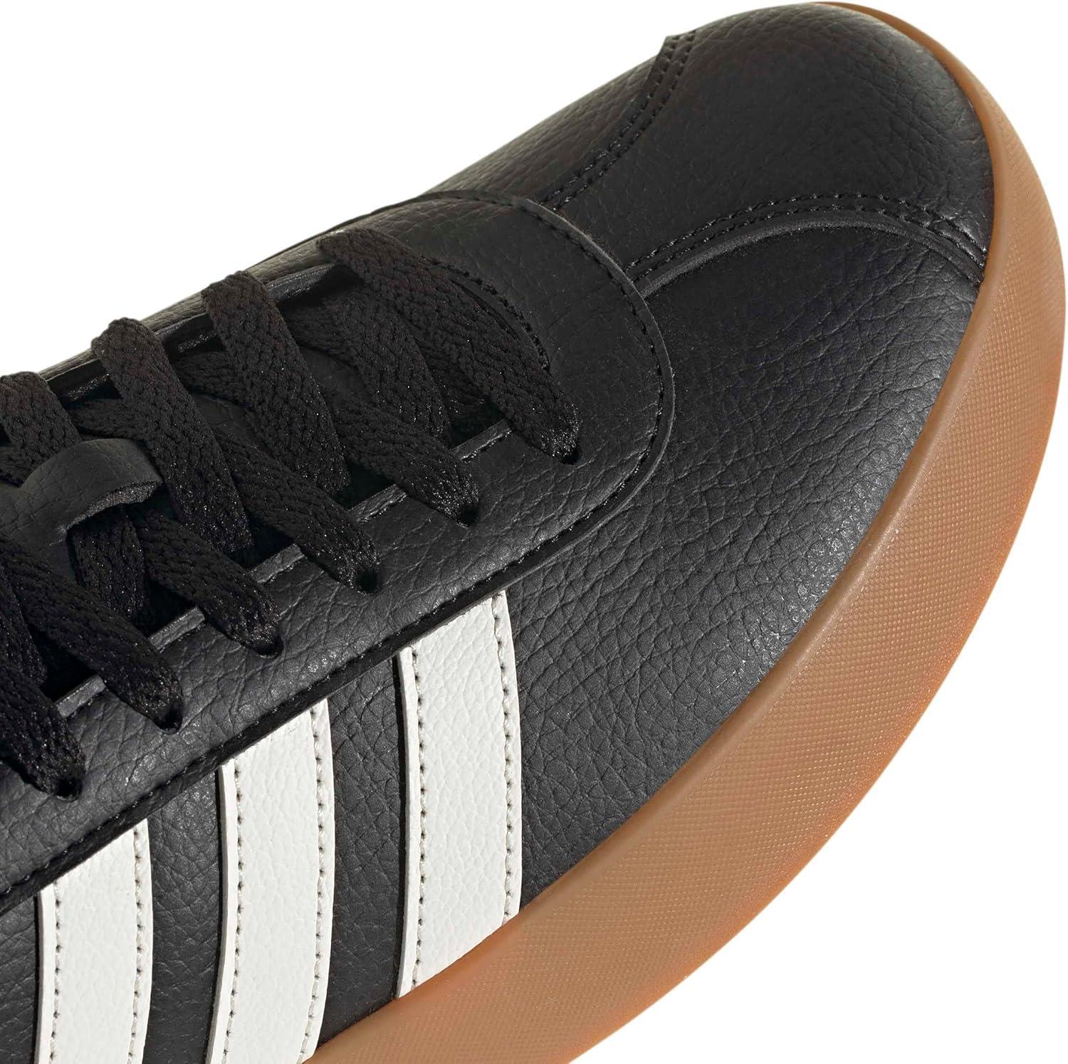 image:imageadidas Mens VL Court 30 SneakersBlackWhiteSilver Metallic
