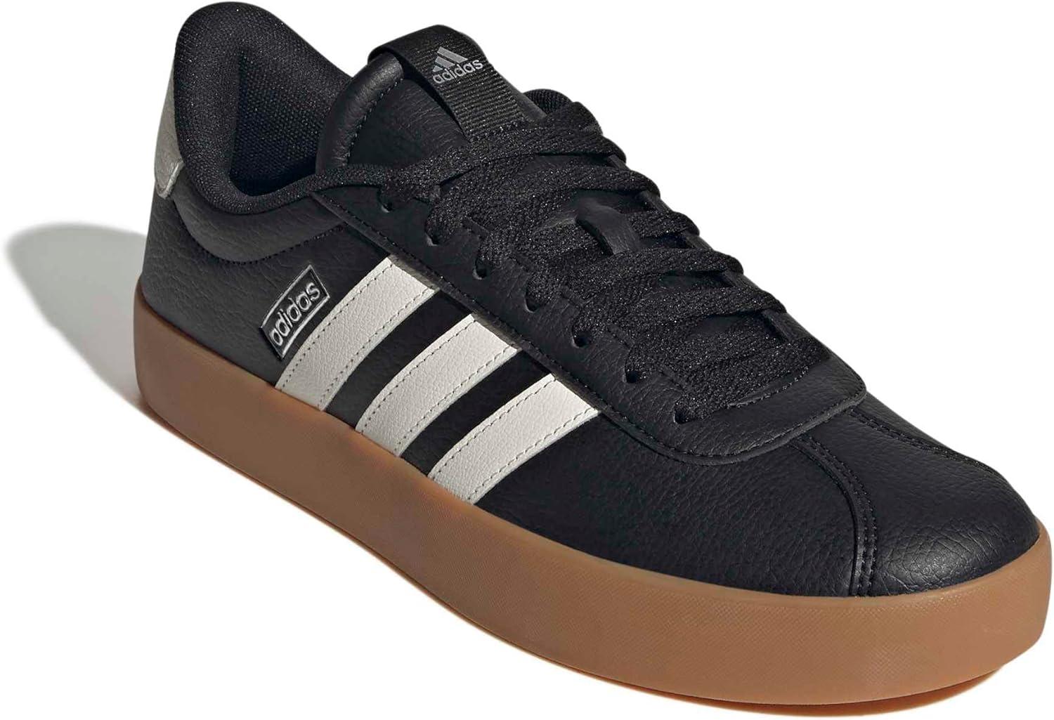 image:imageadidas Mens VL Court 30 SneakersBlackWhiteSilver Metallic