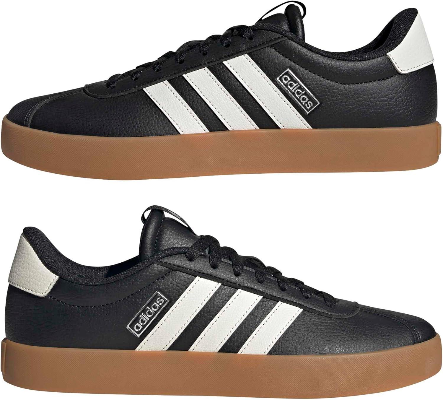 image:imageadidas Mens VL Court 30 SneakersBlackWhiteSilver Metallic