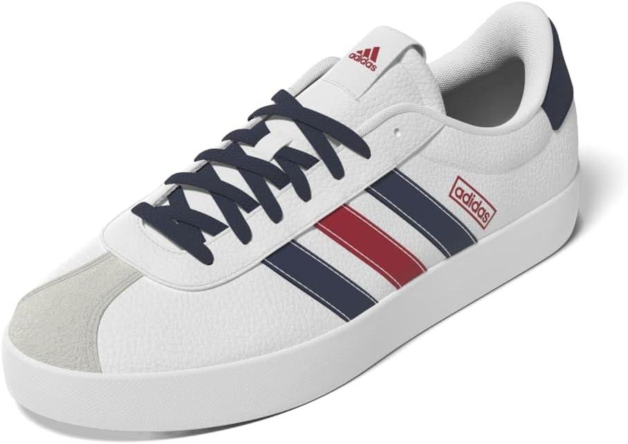 image:imageadidas Mens VL Court 30 SneakersCloud White Navy Blue Better Scarlet