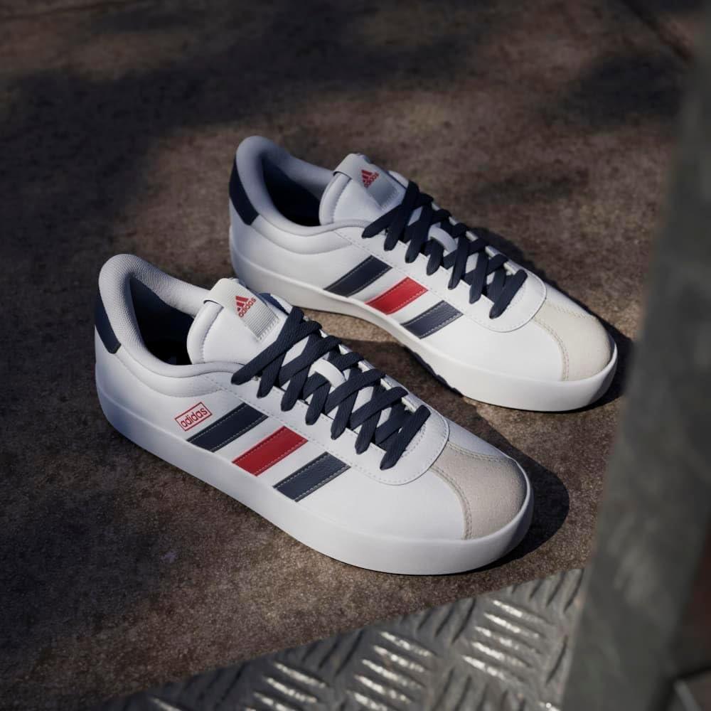 image:imageadidas Mens VL Court 30 SneakersCloud White Navy Blue Better Scarlet