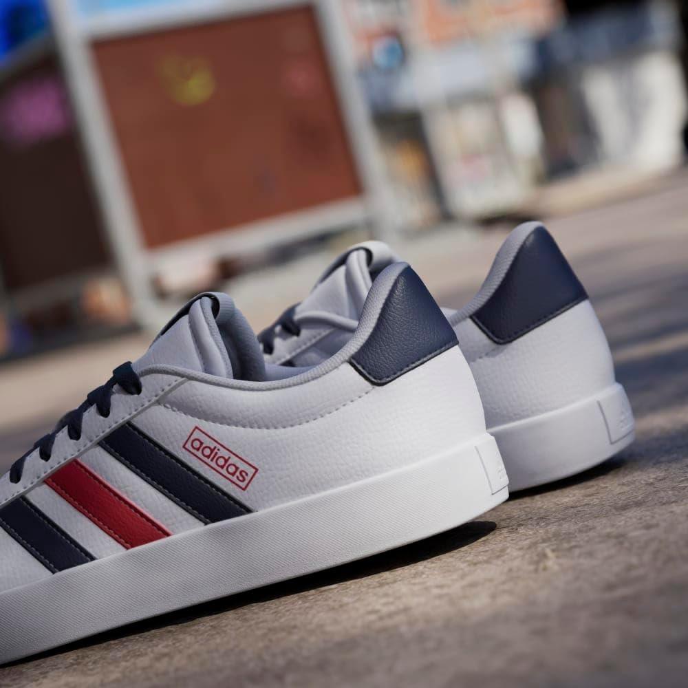 image:imageadidas Mens VL Court 30 SneakersCloud White Navy Blue Better Scarlet