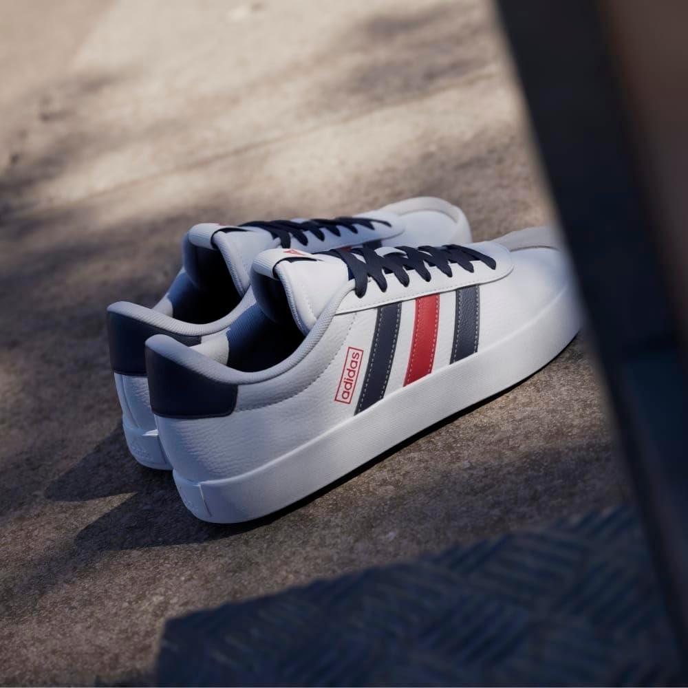 image:imageadidas Mens VL Court 30 SneakersCloud White Navy Blue Better Scarlet