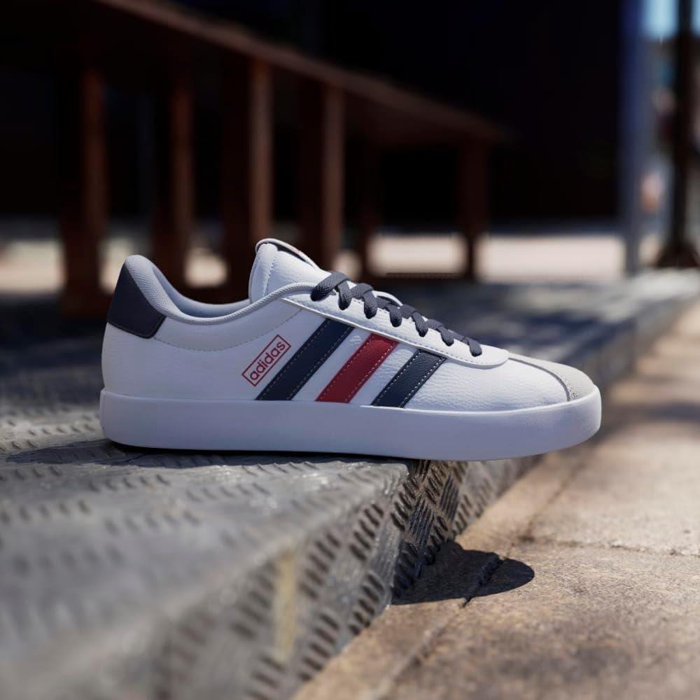 image:imageadidas Mens VL Court 30 SneakersCloud White Navy Blue Better Scarlet