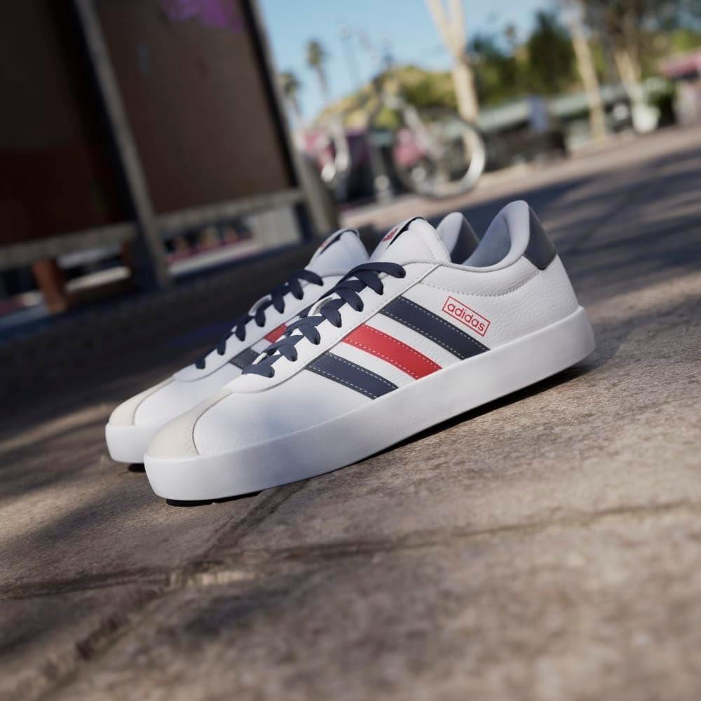 image:imageadidas Mens VL Court 30 SneakersCloud White Navy Blue Better Scarlet