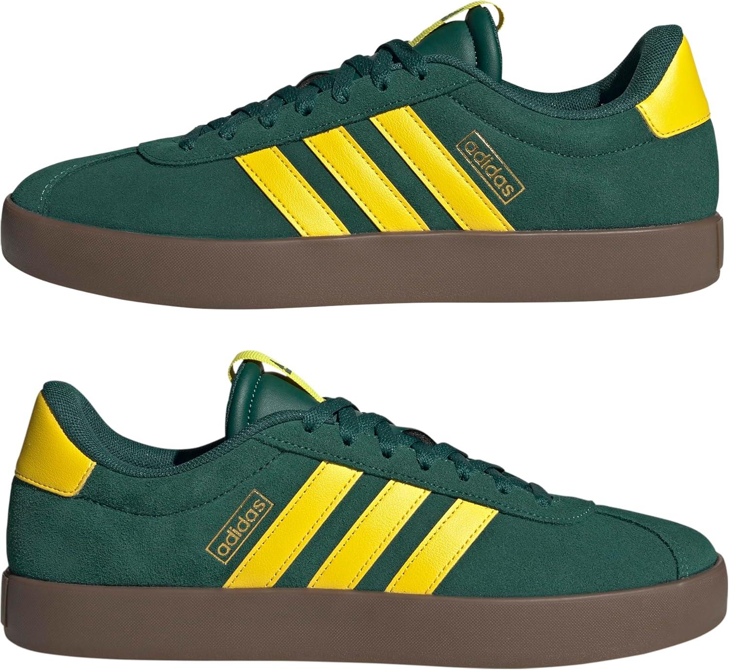 image:imageadidas Mens VL Court 30 SneakersCollegiate GreenYellowGold Metallic
