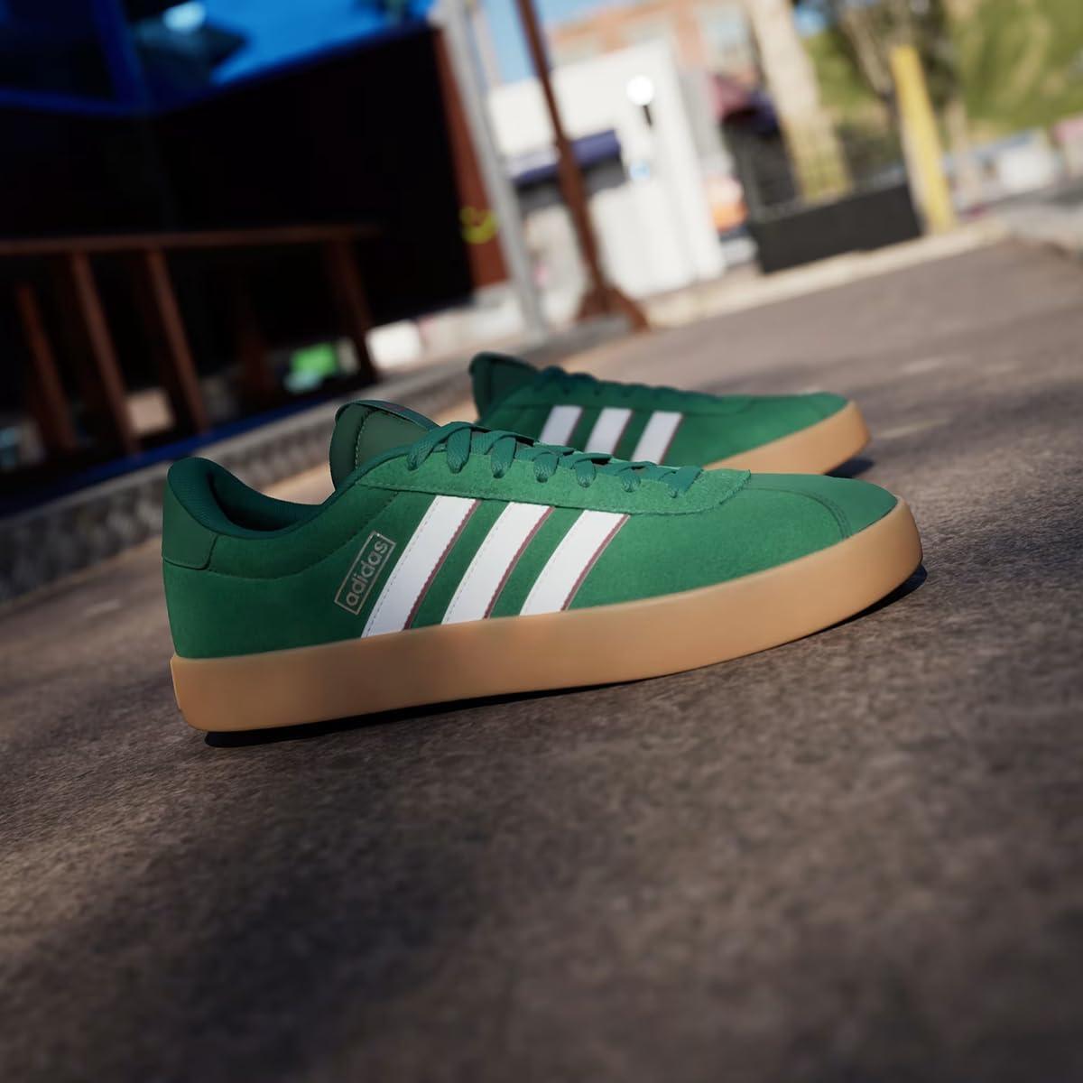 image:imageadidas Mens VL Court 30 SneakersDark GreenCloud WhiteCollegiate Burgundy