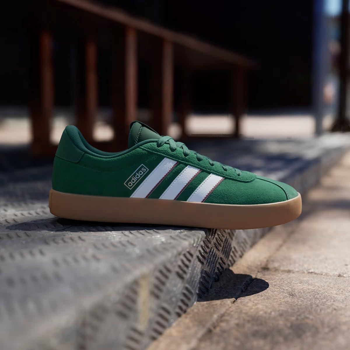 image:imageadidas Mens VL Court 30 SneakersDark GreenCloud WhiteCollegiate Burgundy