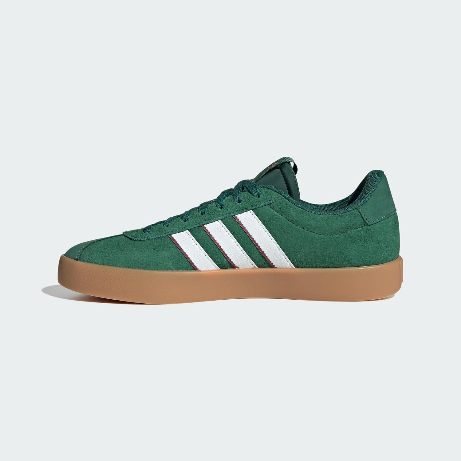 image:imageadidas Mens VL Court 30 SneakersDark GreenCloud WhiteCollegiate Burgundy