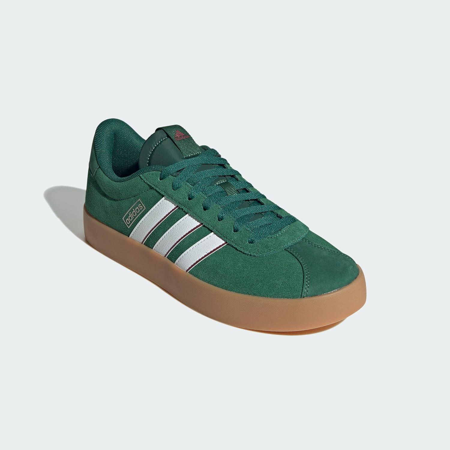 image:imageadidas Mens VL Court 30 SneakersDark GreenWhiteCollegiate Burgundy