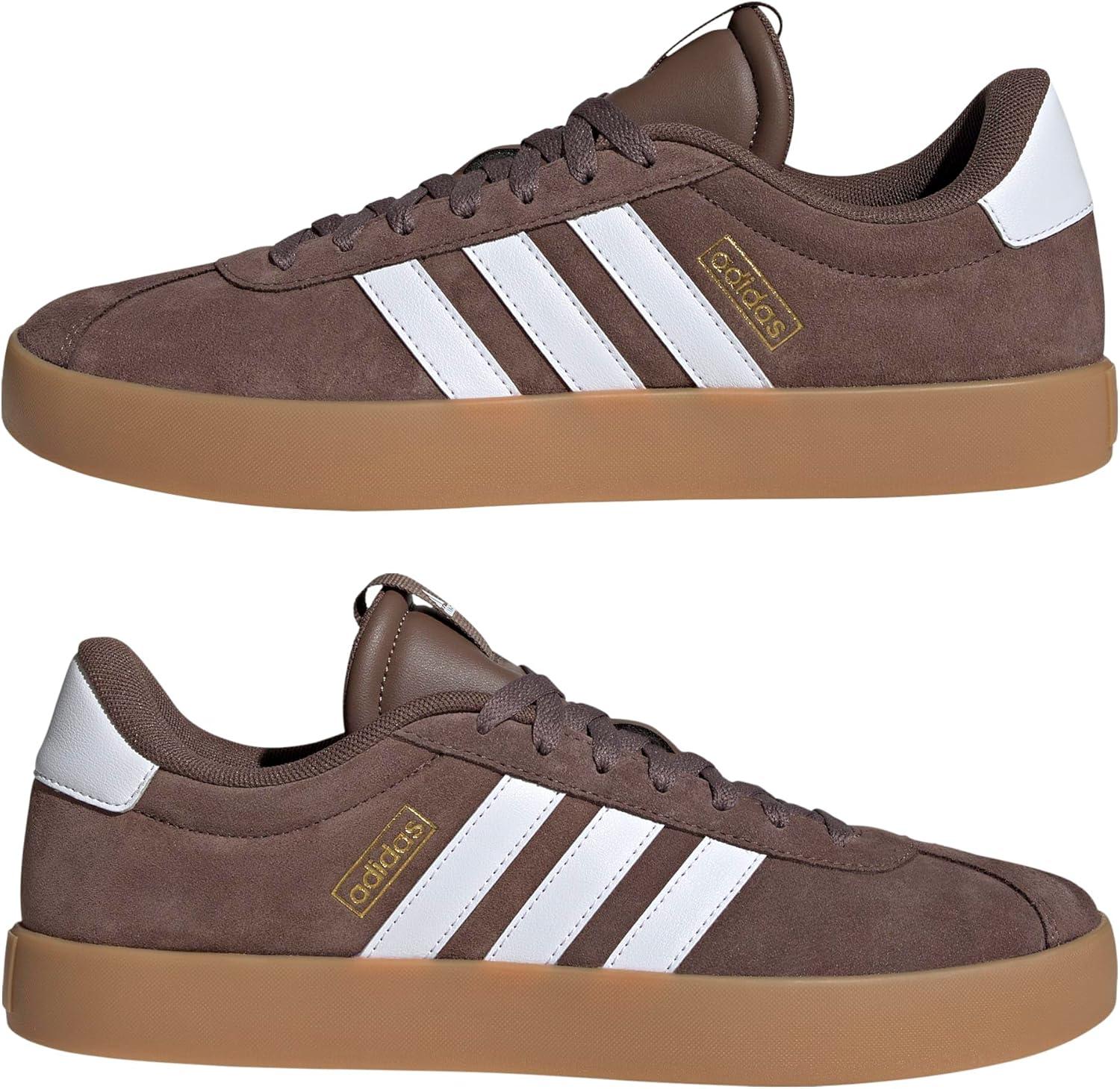 image:imageadidas Mens VL Court 30 SneakersEarth StrataWhiteGold Metallic