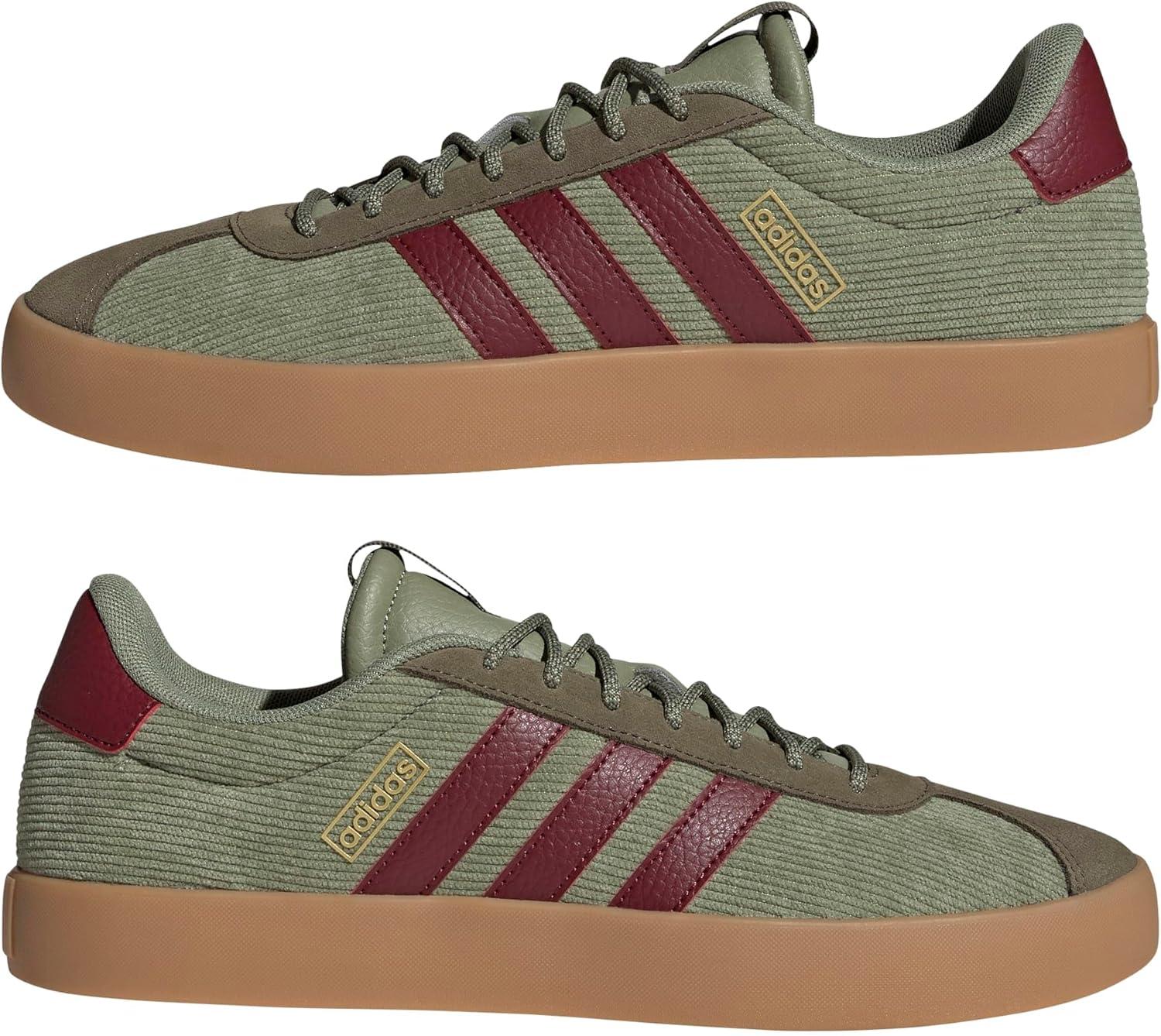 image:imageadidas Mens VL Court 30 SneakersTent GreenShadow RedOlive Strata
