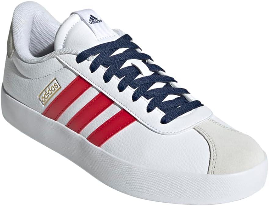 image:imageadidas Mens VL Court 30 SneakersWhiteBetter ScarletTeam Navy Blue