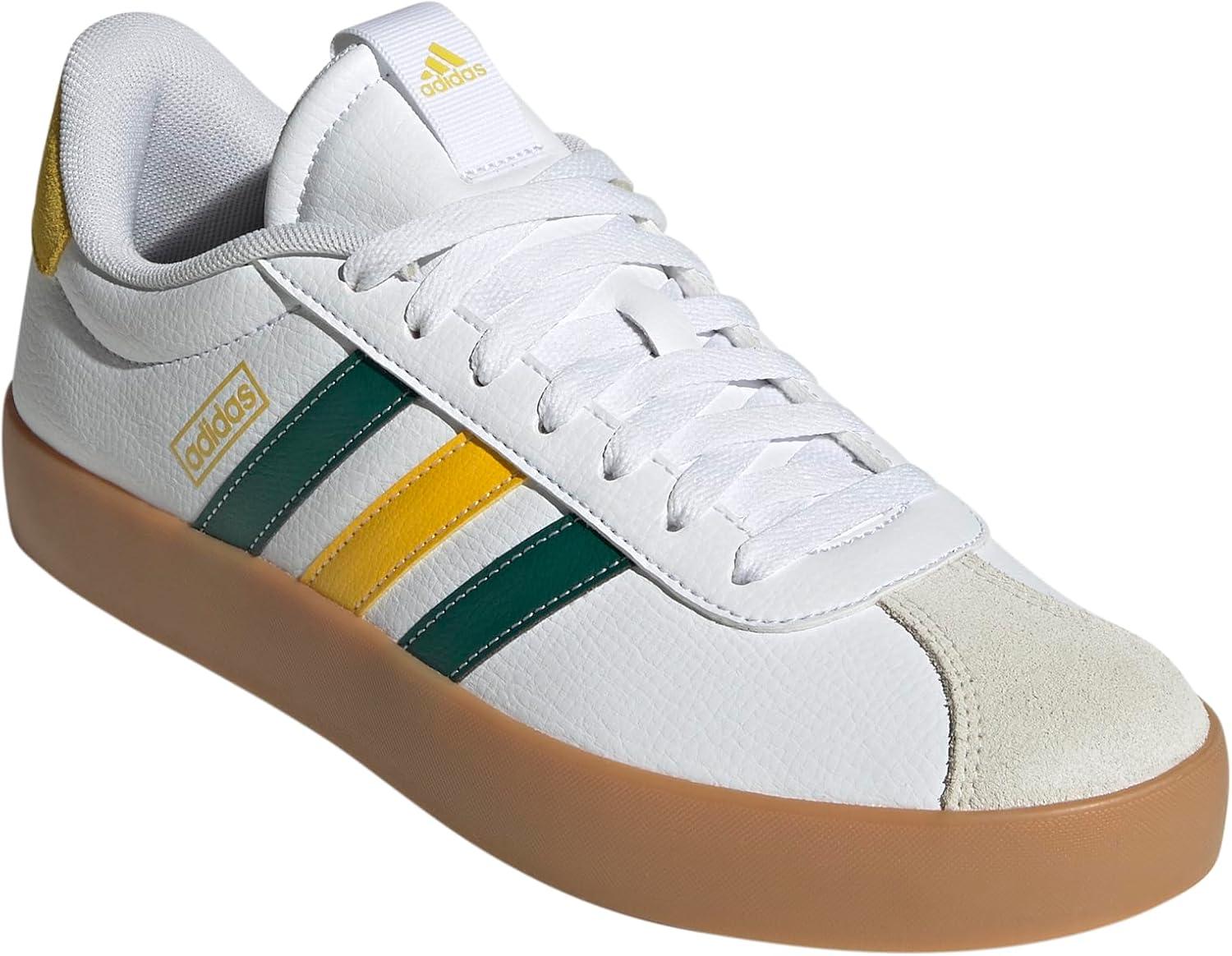 image:imageadidas Mens VL Court 30 SneakersWhiteCollegiate GreenUtility Yellow