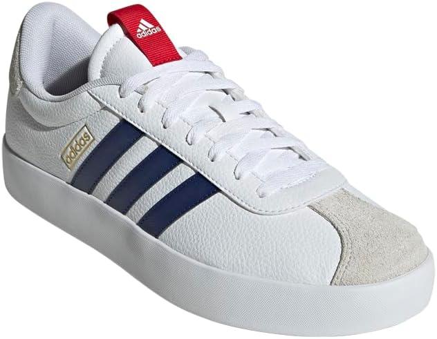 image:imageadidas Mens VL Court 30 SneakersWhiteDark BlueBetter Scarlet