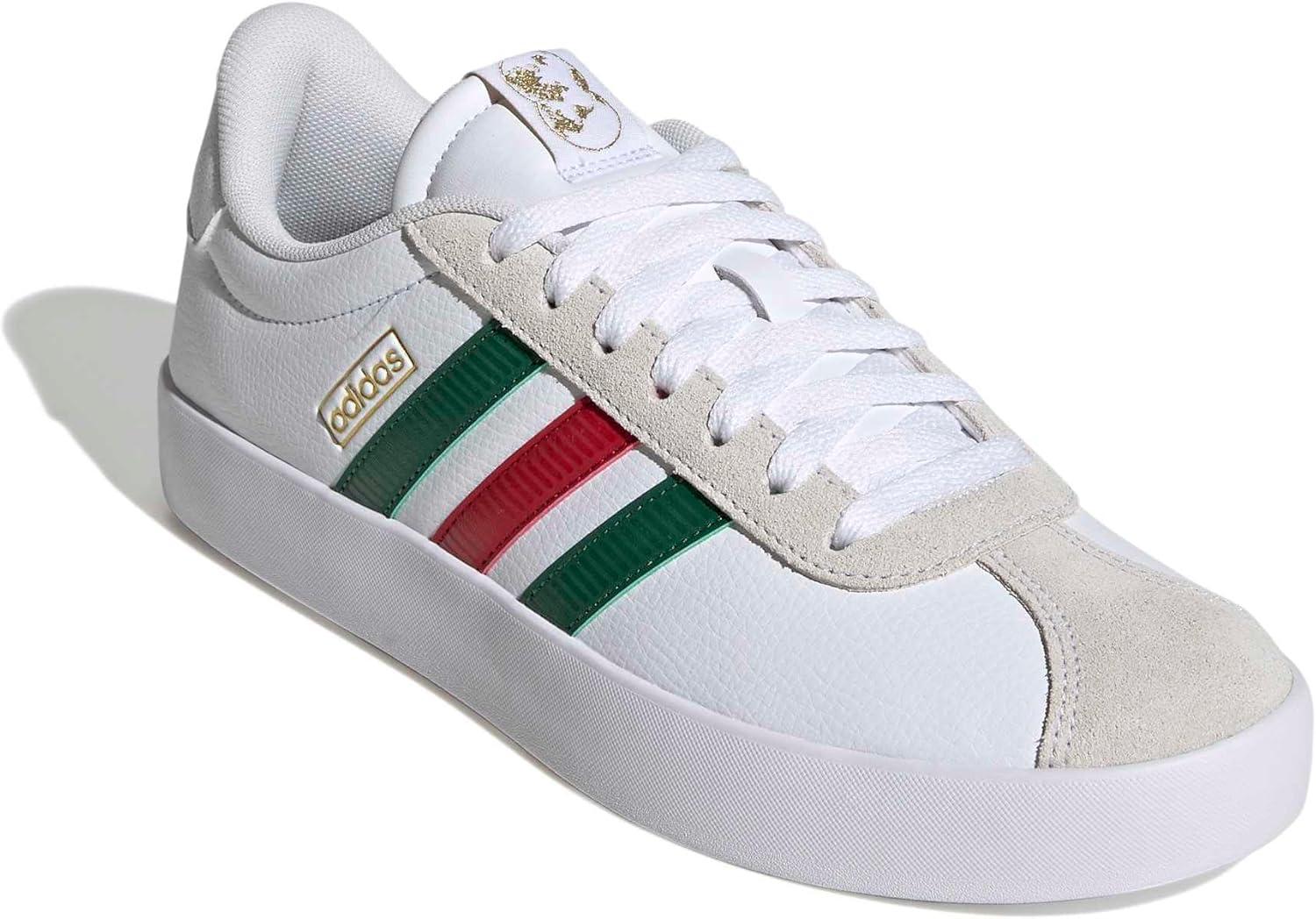 image:imageadidas Mens VL Court 30 SneakersWhiteDark GreenPower Red