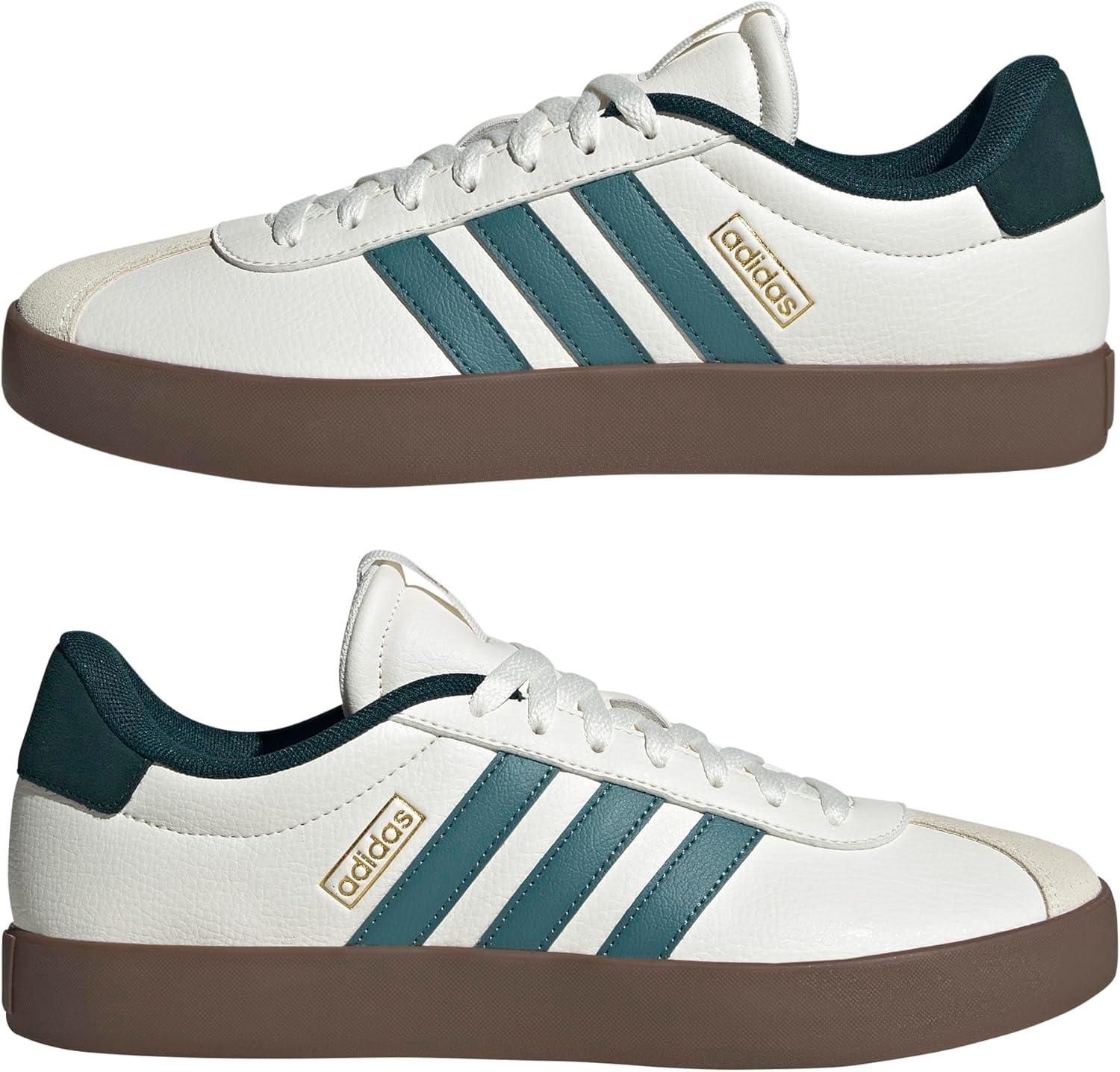 image:imageadidas Mens VL Court 30 SneakersWhitePreloved TealAurora Ivy