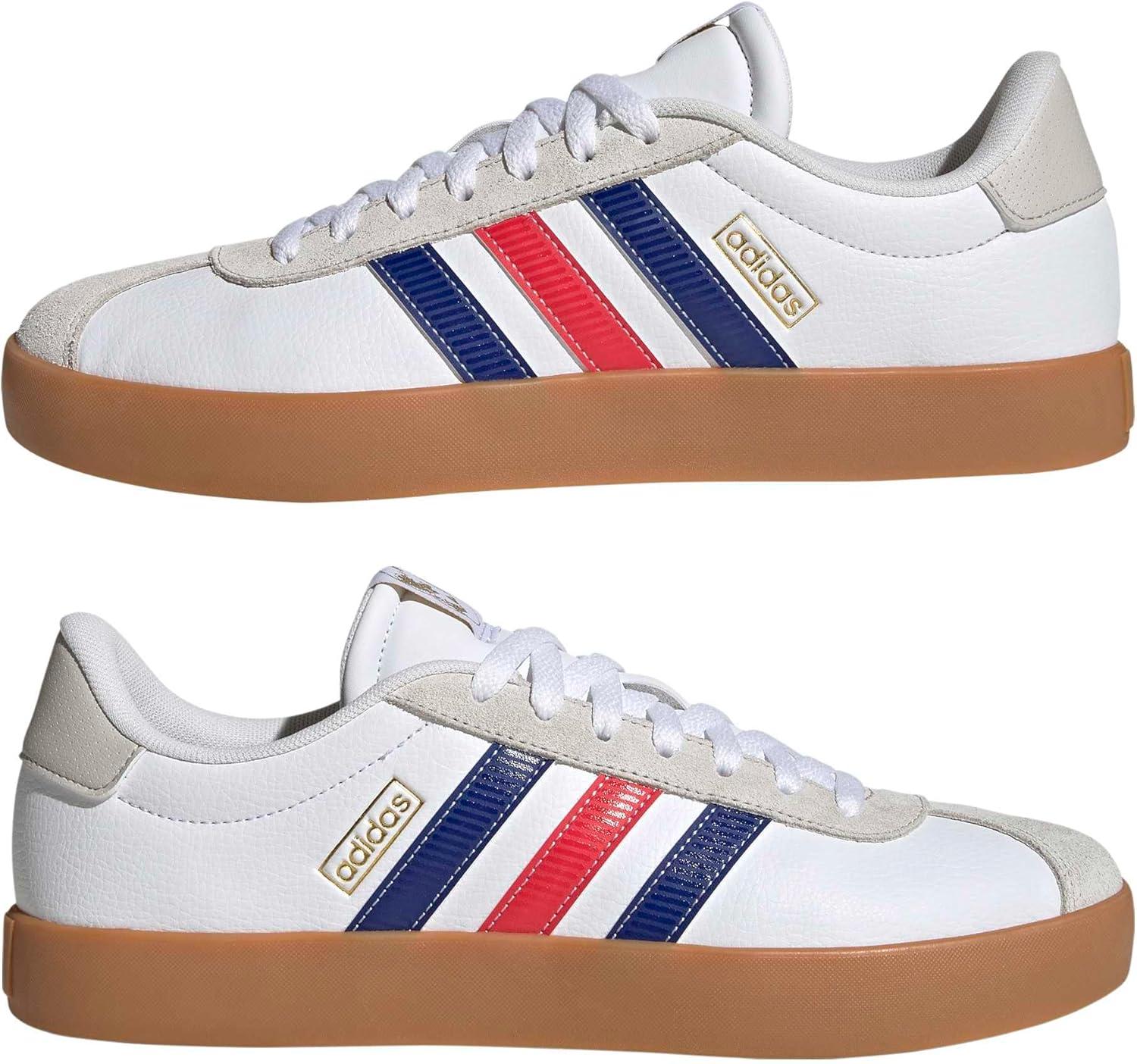image:imageadidas Mens VL Court 30 SneakersWhitePure RubyMystery Ink