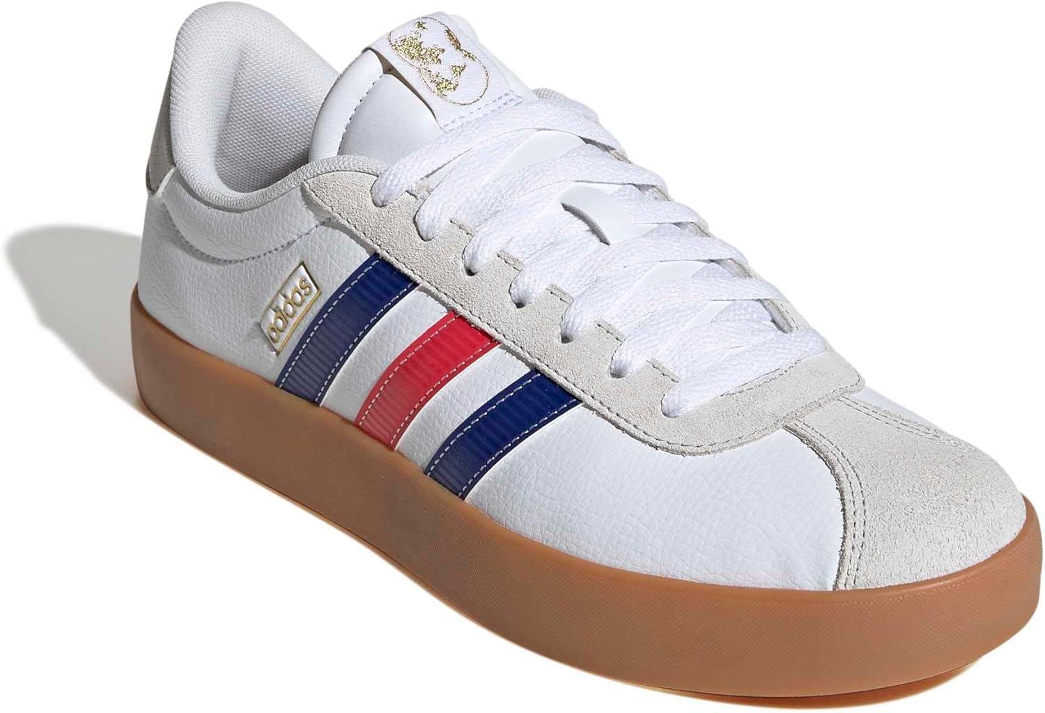 image:imageadidas Mens VL Court 30 SneakersWhitePure RubyMystery Ink