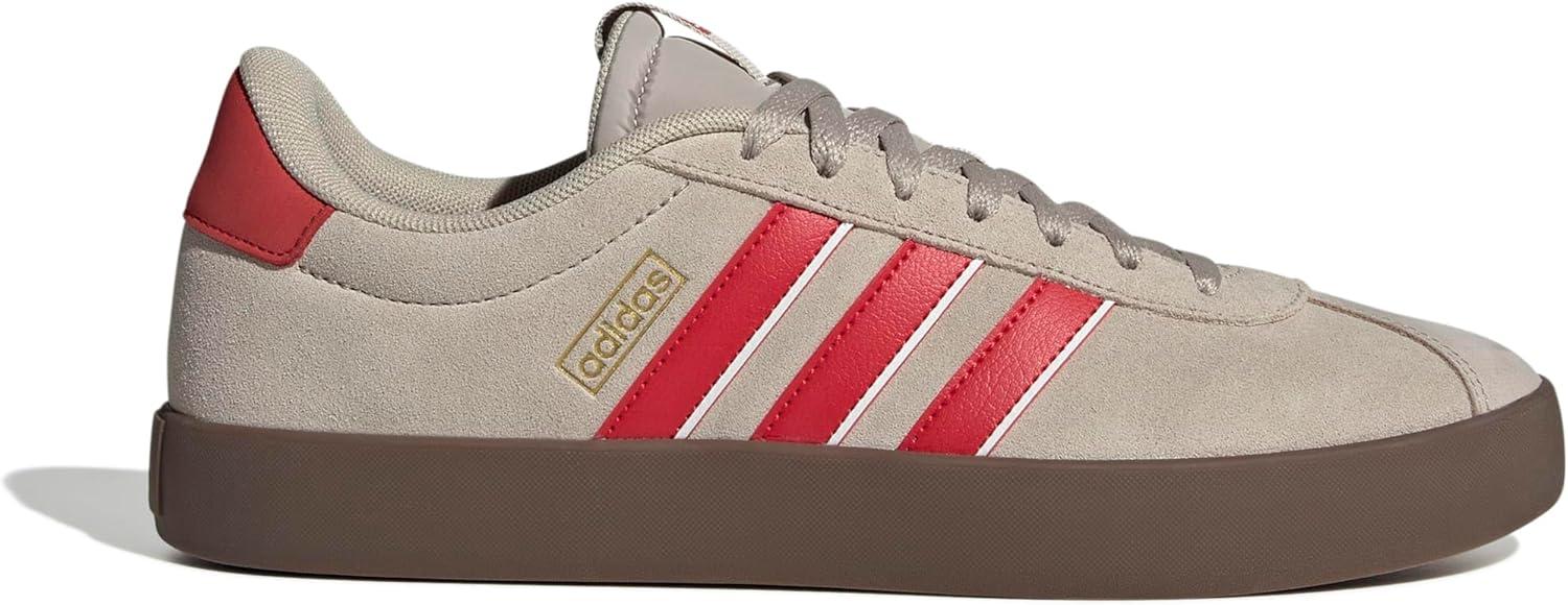 image:imageadidas Mens VL Court 30 SneakersWonder BeigeBetter ScarletWhite