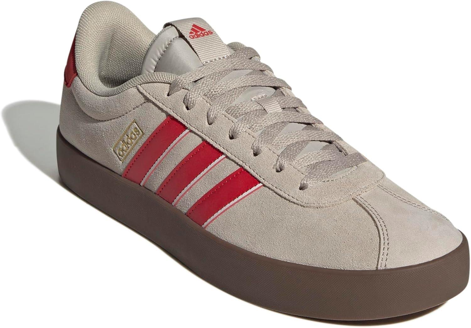 image:imageadidas Mens VL Court 30 SneakersWonder BeigeBetter ScarletWhite