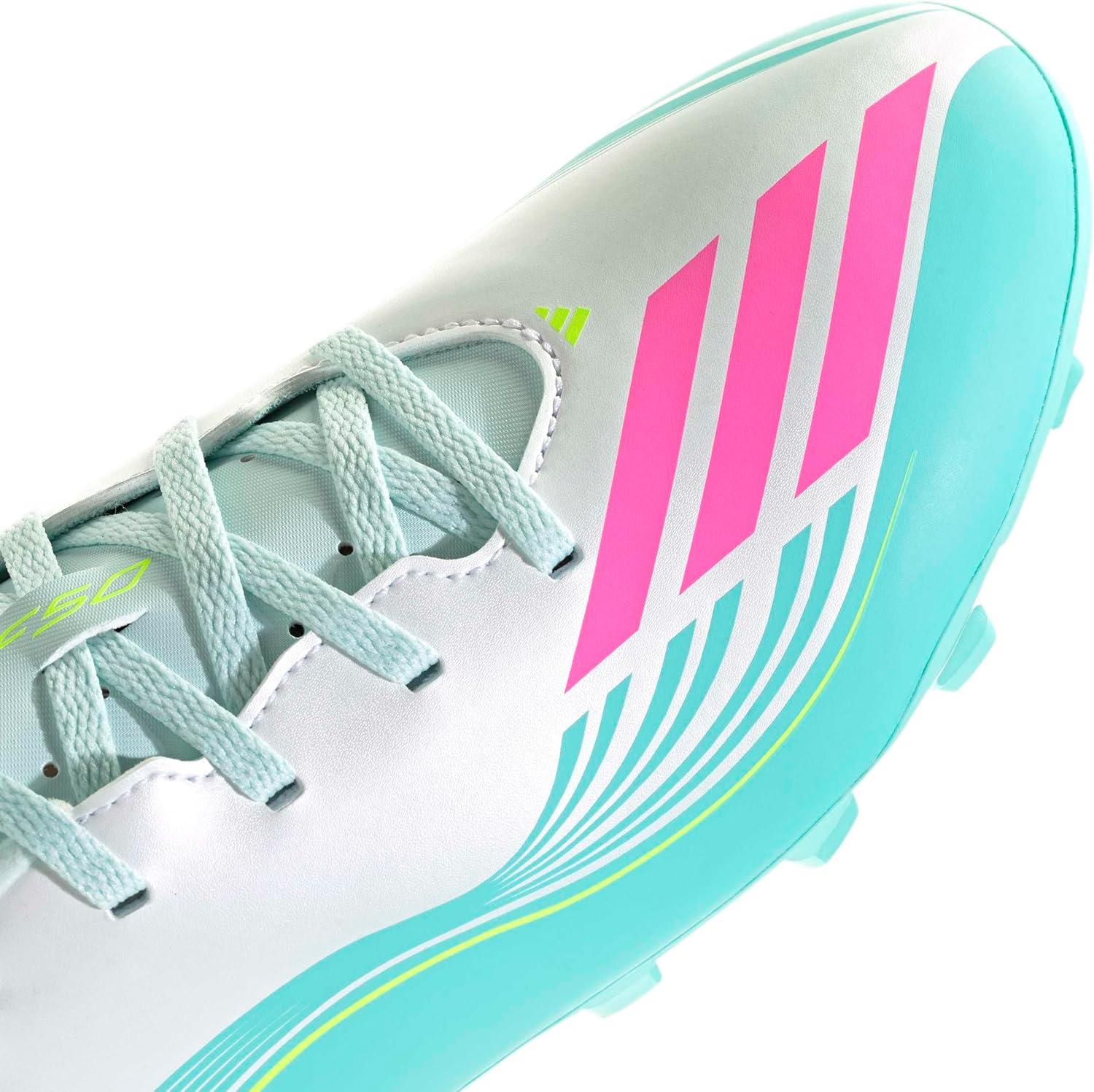 image:imageadidas Unisex Adult F50 Messi Club Firm Ground Multi Ground ShoesWhiteLucid PinkFlash Aqua