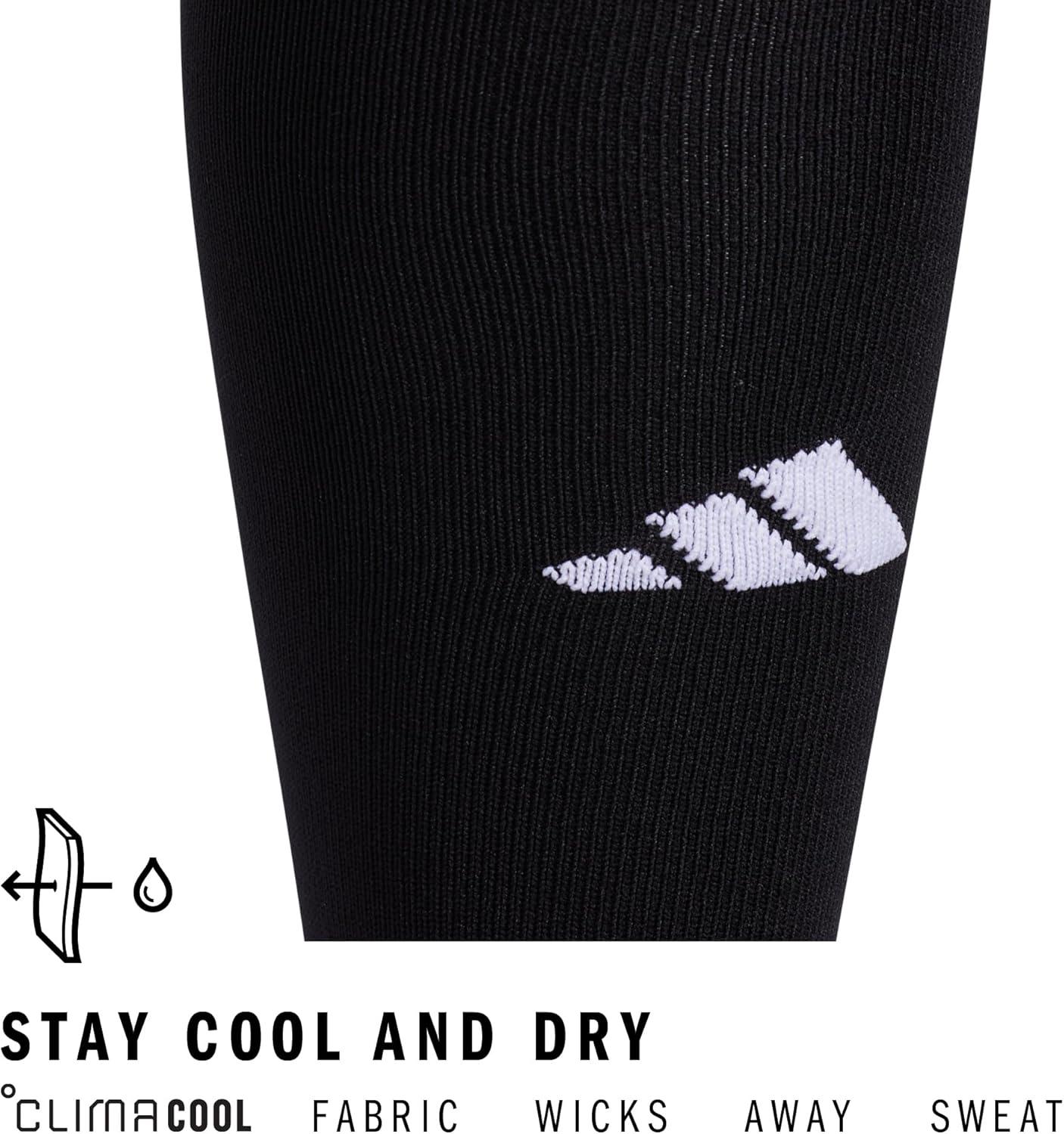 image:imageadidas Unisex Metro Soccer Socks or Calf Sleeves 1 Pair OvertheCalfBlackNight GreyWhiteSock