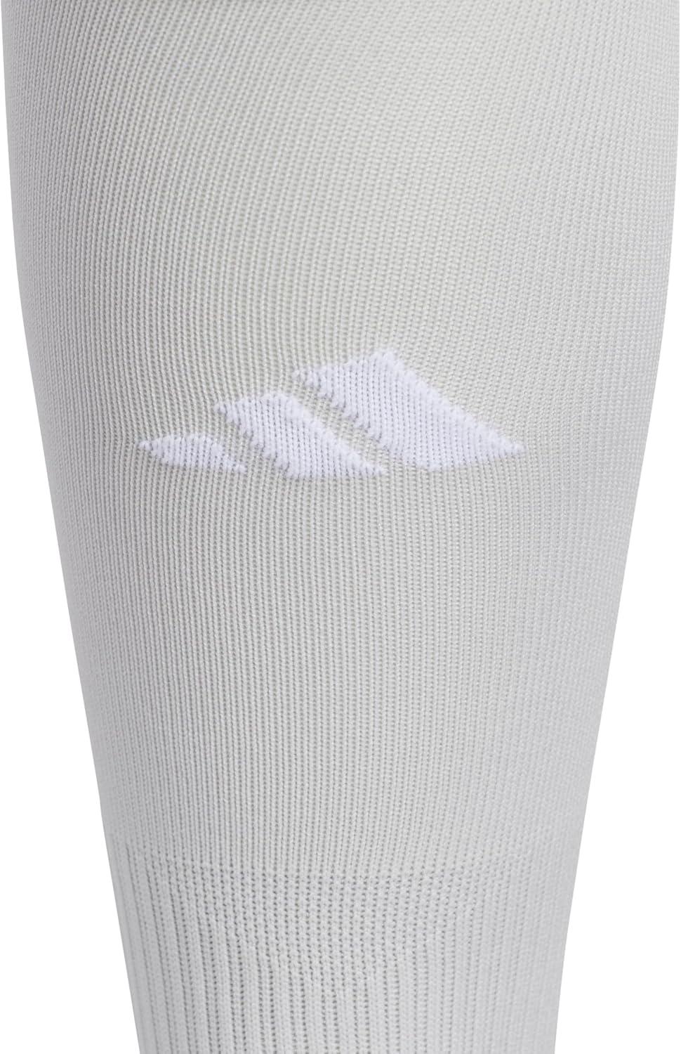 image:imageadidas Unisex Metro Soccer Socks or Calf Sleeves 1 Pair OvertheCalfTeam Light GreyWhiteCalf Sleeve