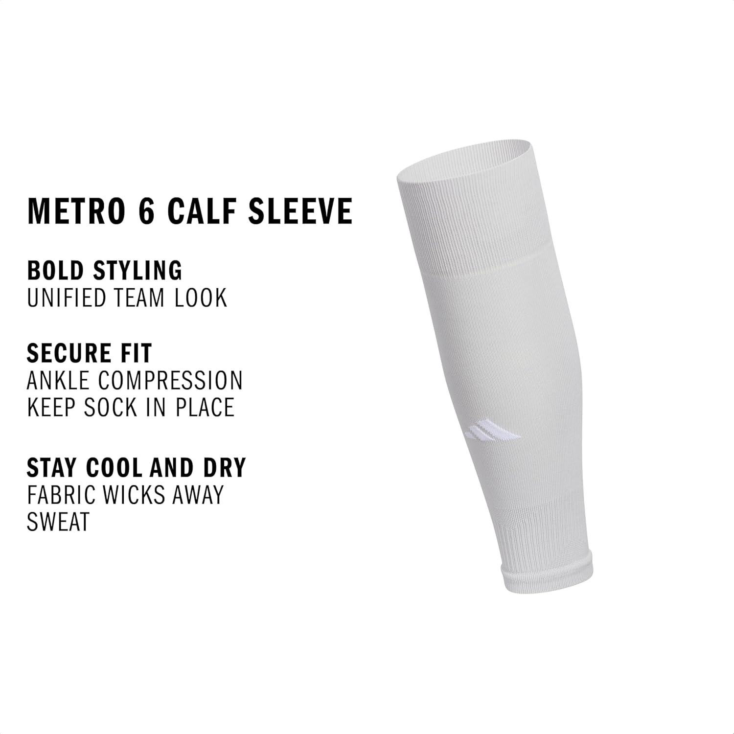image:imageadidas Unisex Metro Soccer Socks or Calf Sleeves 1 Pair OvertheCalfTeam Light GreyWhiteCalf Sleeve