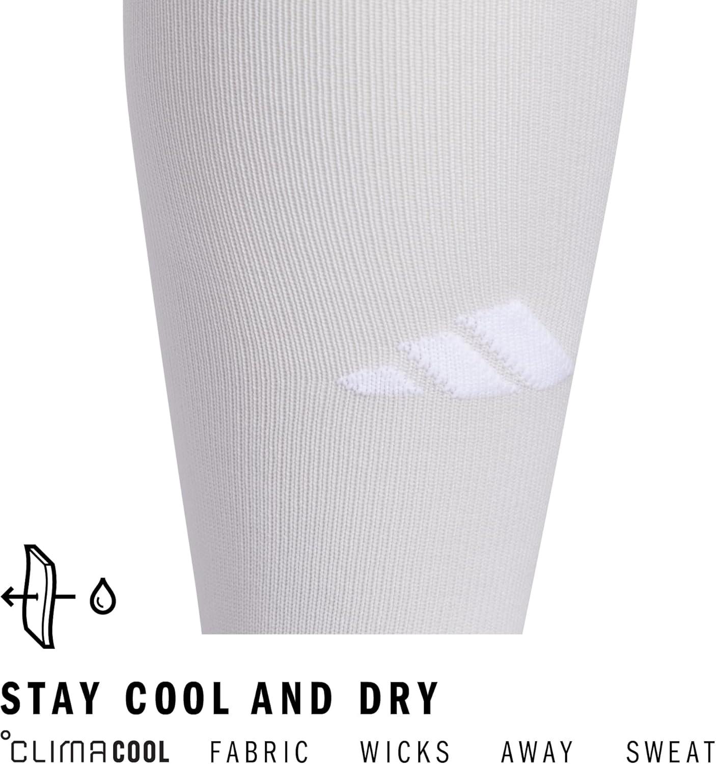 image:imageadidas Unisex Metro Soccer Socks or Calf Sleeves 1 Pair OvertheCalfTeam Light GreyWhiteSock