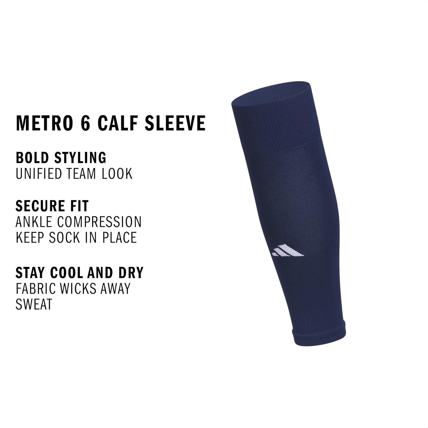 image:imageadidas Unisex Metro Soccer Socks or Calf Sleeves 1 Pair OvertheCalfTeam Navy BlueCalf Sleeve