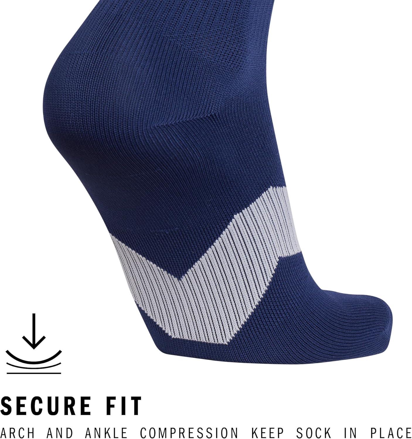 image:imageadidas Unisex Metro Soccer Socks or Calf Sleeves 1 Pair OvertheCalfTeam Navy BlueClear GreyWhiteSock