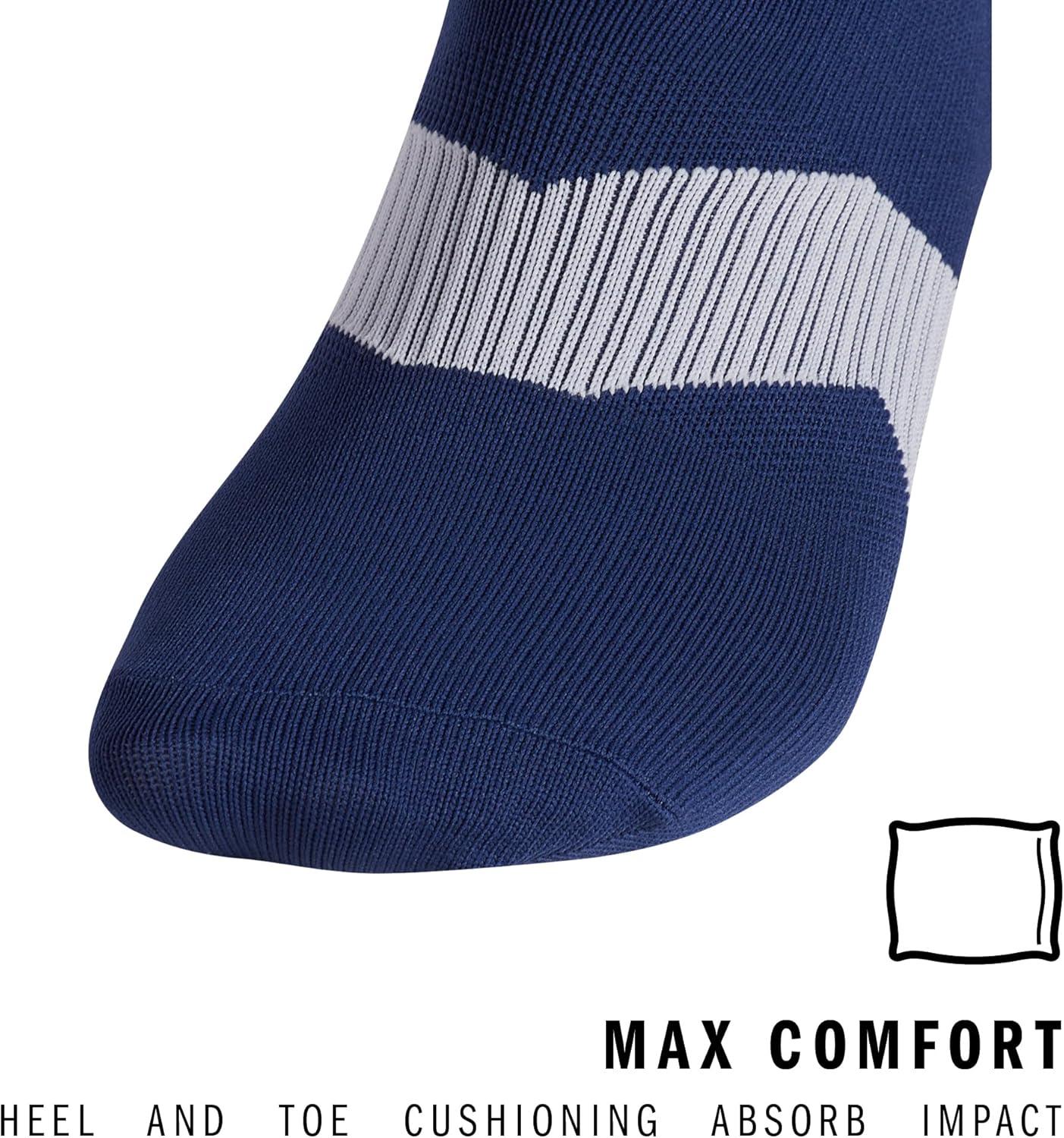 image:imageadidas Unisex Metro Soccer Socks or Calf Sleeves 1 Pair OvertheCalfTeam Navy BlueClear GreyWhiteSock