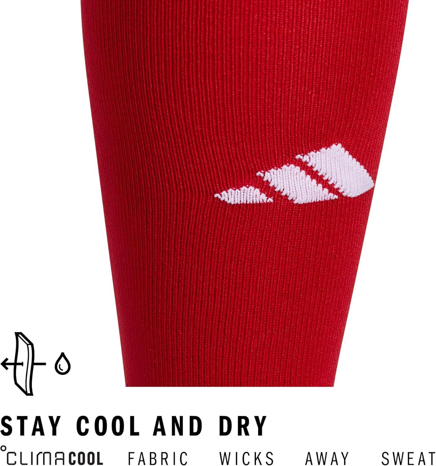image:imageadidas Unisex Metro Soccer Socks or Calf Sleeves 1 Pair OvertheCalfTeam Power RedClear GreyWhiteSock