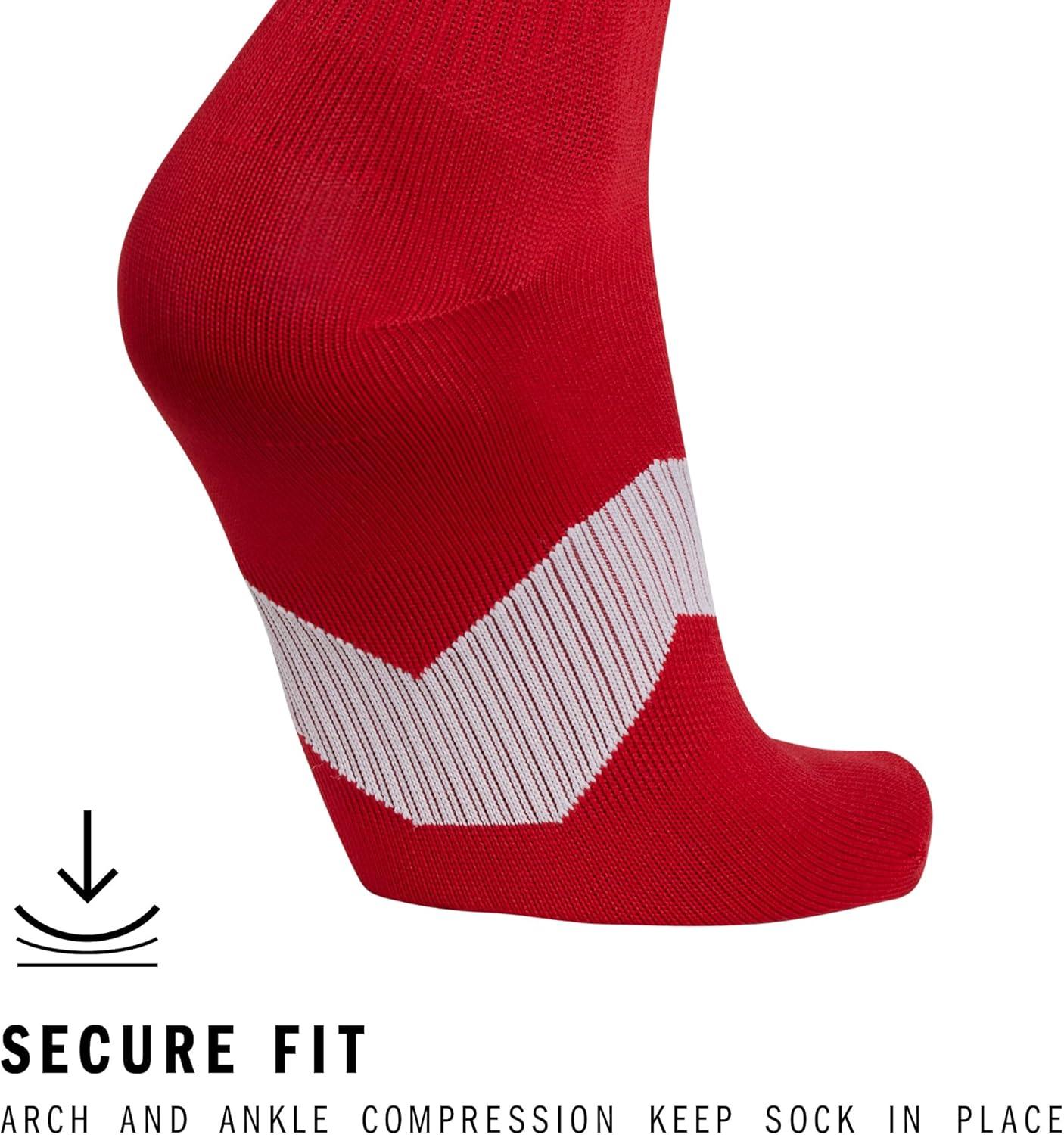 image:imageadidas Unisex Metro Soccer Socks or Calf Sleeves 1 Pair OvertheCalfTeam Power RedClear GreyWhiteSock