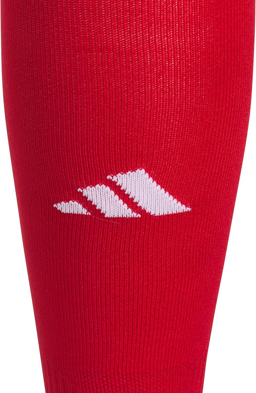 image:imageadidas Unisex Metro Soccer Socks or Calf Sleeves 1 Pair OvertheCalfTeam Power RedWhiteCalf Sleeve