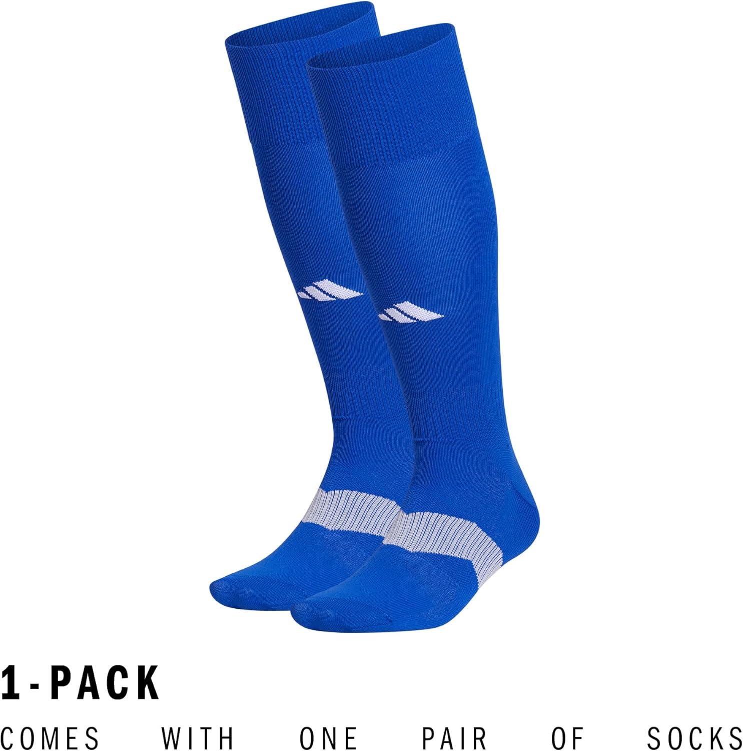 image:imageadidas Unisex Metro Soccer Socks or Calf Sleeves 1 Pair OvertheCalfTeam Royal BlueClear GreyWhiteSock