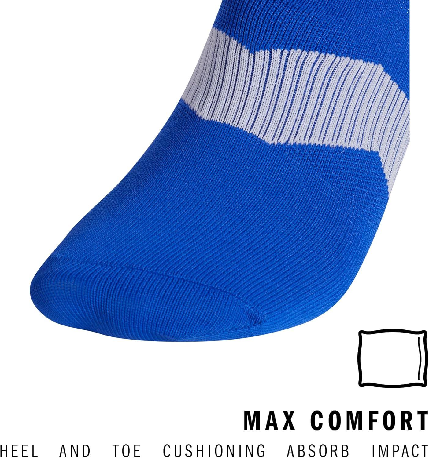 image:imageadidas Unisex Metro Soccer Socks or Calf Sleeves 1 Pair OvertheCalfTeam Royal BlueClear GreyWhiteSock