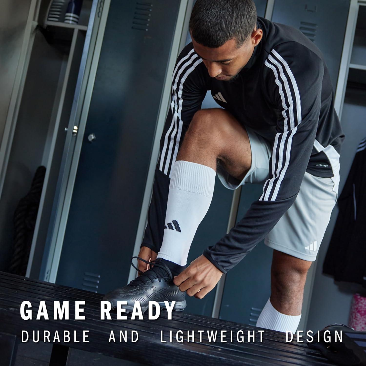 image:imageadidas Unisex Metro Soccer Socks or Calf Sleeves 1 Pair OvertheCalfUltra PopClear GreyBlackSock